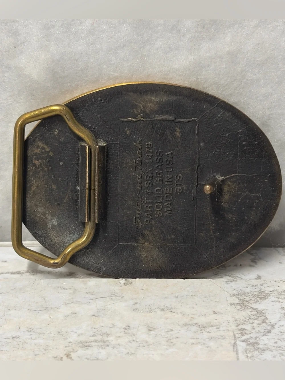 Vintage Snap On Tools Solid Brass 90s BIG TIME Belt Buckle Made In USA